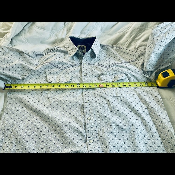 U.S. Western Shirt White with Black Pattern Pearl Snap Buttons Size XL - Picture 8 of 9